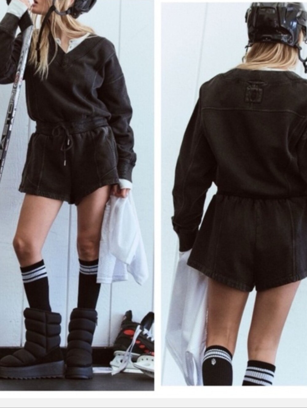 FP Movement by Free People Black Intercept Romper